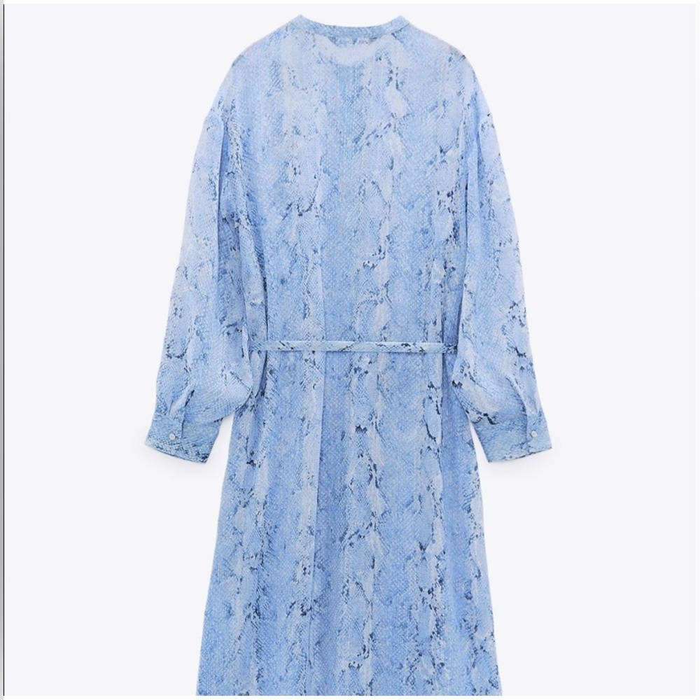 Zara Button Down Shirt Dress Bathing Suit Cover Up Long Sleeve Animal Print - Picture 8 of 14